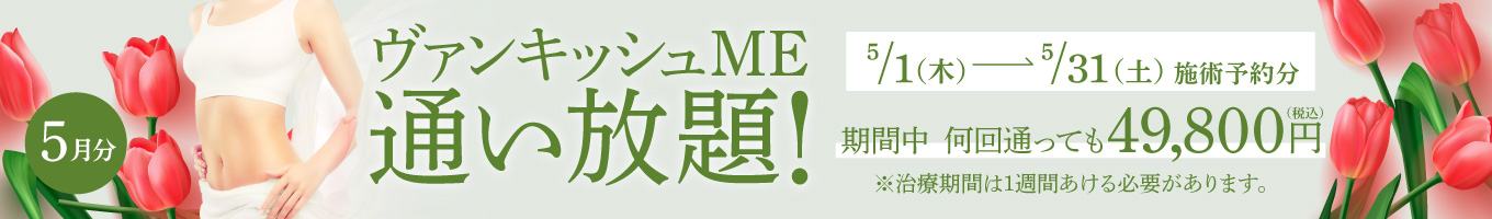 【5/1～5/31施術予約分】ヴァンキッシュME 通い放題！