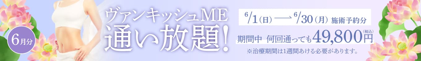 【6/1～6/30施術予約分】ヴァンキッシュME 通い放題！