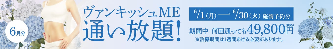 【6/1～6/30施術予約分】ヴァンキッシュME 通い放題！