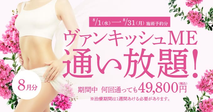 【8/1～8/31施術予約分】ヴァンキッシュME 通い放題！
