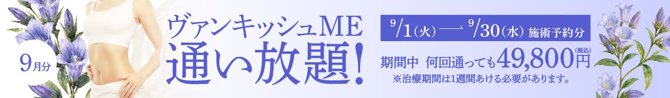 【9/1～9/30施術予約分】ヴァンキッシュME 通い放題！