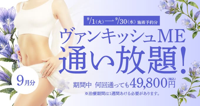 【9/1～9/30施術予約分】ヴァンキッシュME 通い放題！