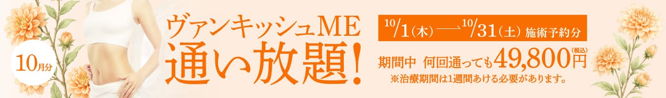 【10/1～10/30施術予約分】ヴァンキッシュME 通い放題！