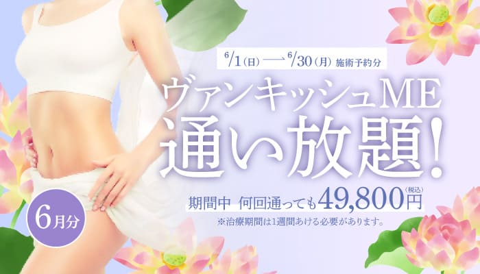 【6/1～6/30施術予約分】ヴァンキッシュME 通い放題！