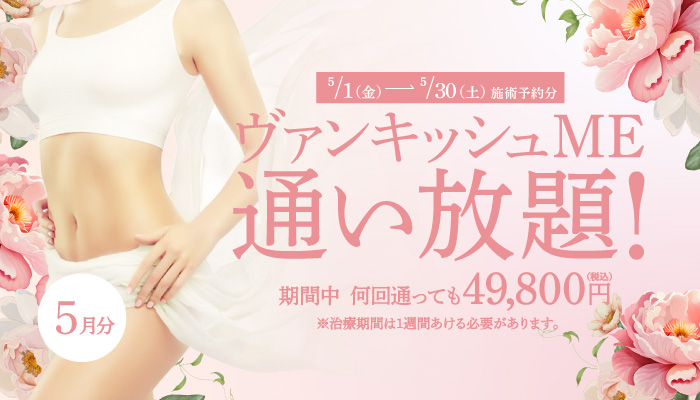 【5/1～5/30施術予約分】ヴァンキッシュME 通い放題！