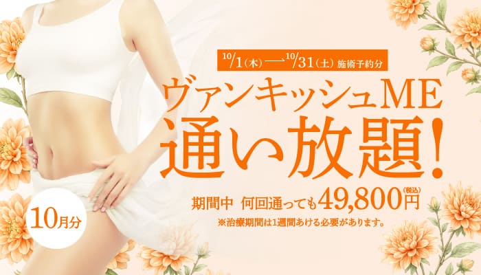 【10/1～10/31施術予約分】ヴァンキッシュME 通い放題！