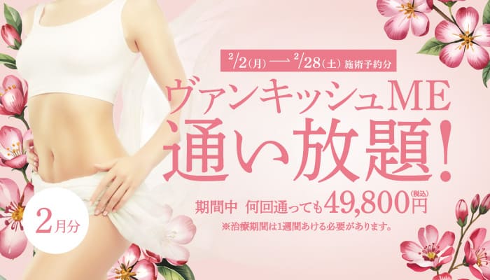 【2/2～2/28施術予約分】ヴァンキッシュME 通い放題！