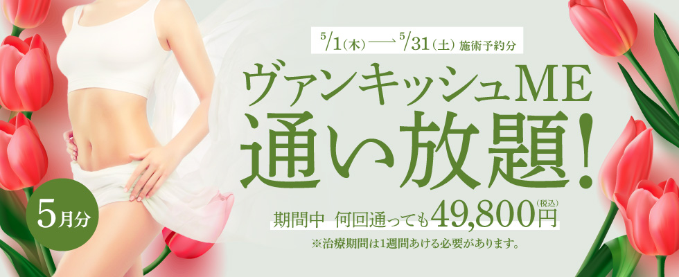 【5/1～5/31施術予約分】ヴァンキッシュME 通い放題！