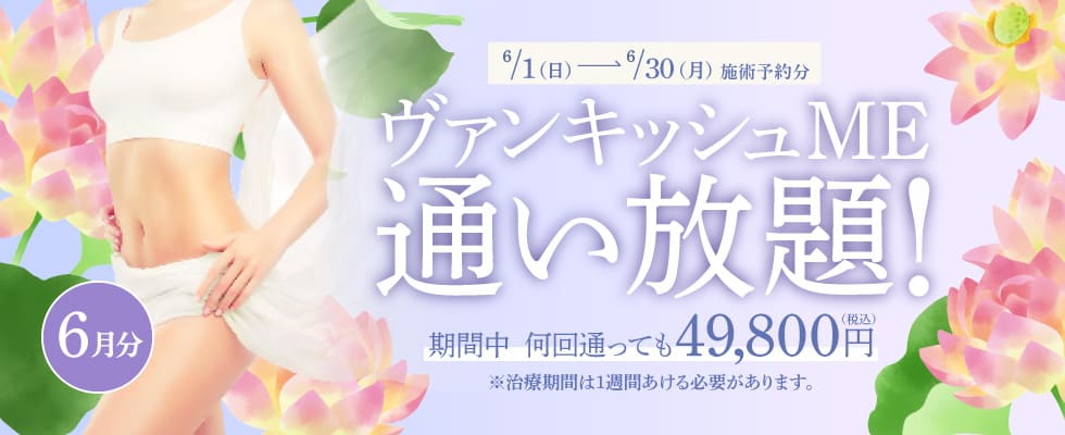 【6/1～6/30施術予約分】ヴァンキッシュME 通い放題！