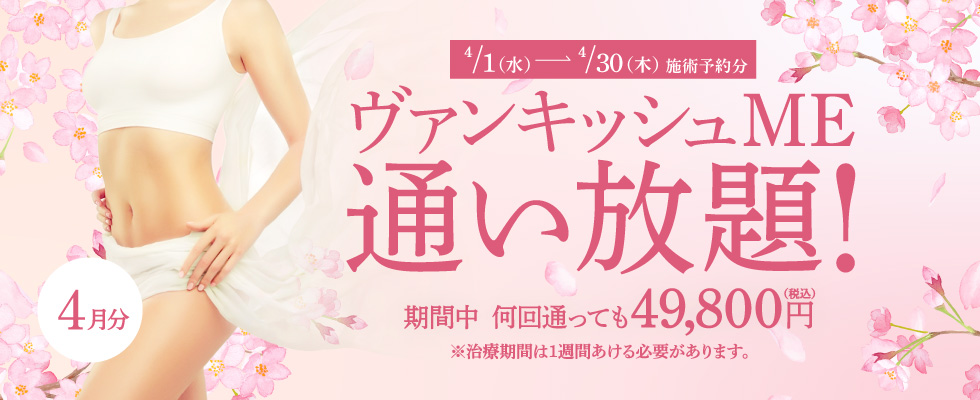 【4/1~4/30施術予約分】ヴァンキッシュME 通い放題!