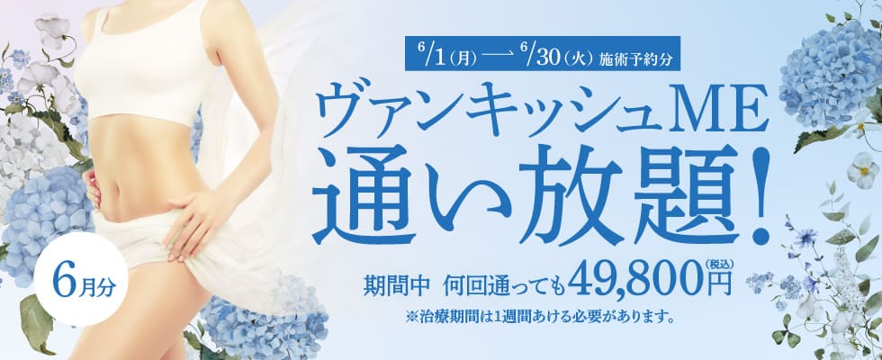 【6/1～6/30施術予約分】ヴァンキッシュME 通い放題！