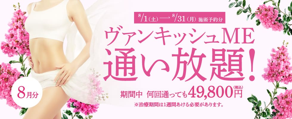 【8/1～8/31施術予約分】ヴァンキッシュME 通い放題！